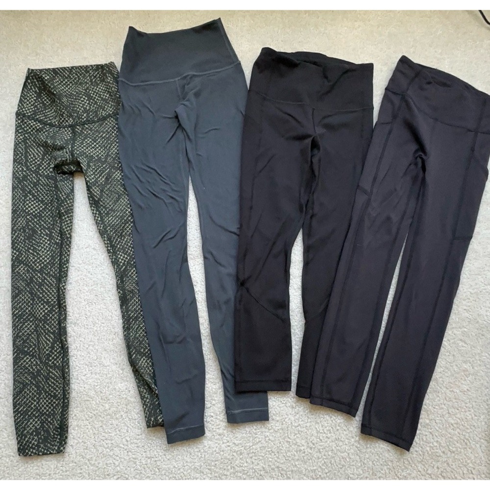 4PC- Lululemon Bundle Size 2 Leggings Black Multi